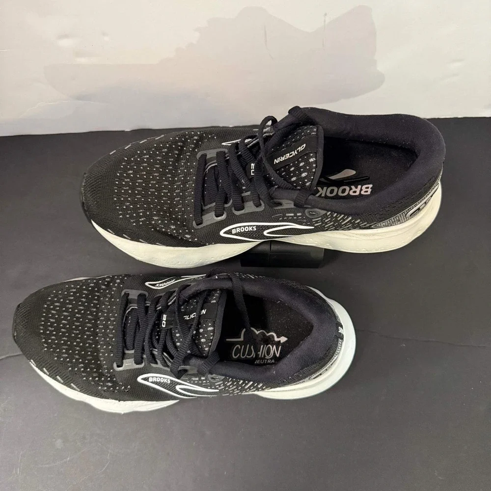 Brooks Glycerin 20 Womens Running Shoes Black White 1203691B059 Size 8.5 B